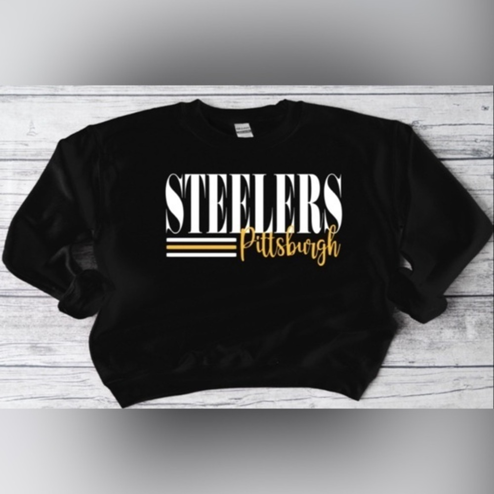 Steelers striped crewneck black